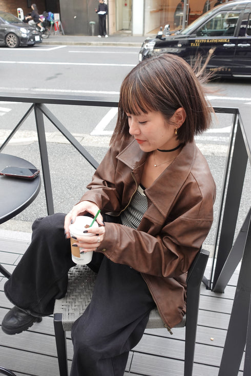 Vintageレザーブルゾン